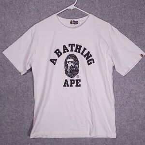 BAPE A Bathing Ape Space Camo T-Shirt White Mens M  Logo Graphic